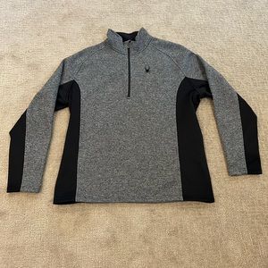 Spyder Outbound Half-Zip XXL Fleece-Lined Sweater Pullover 2XL Grey/Black